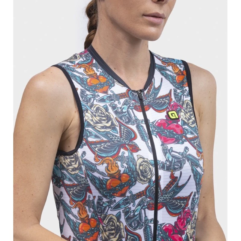 Body Ciclismo Donna ALE' PR-R TATTOO Bianco 9 Body Ciclismo Donna ALE' PR-R TATTOO Bianco - immagine 7