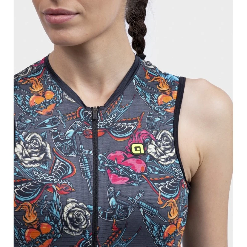 Body Ciclismo Donna ALE' PR-R TATTOO Grigio 10 Body Ciclismo Donna ALE' PR-R TATTOO Grigio - immagine 8