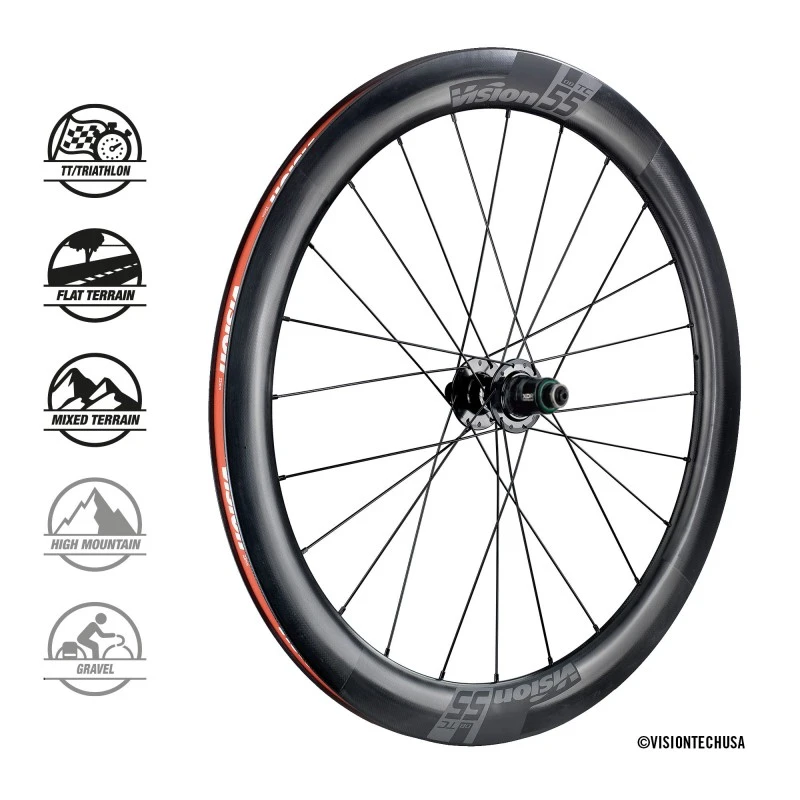 Coppia Ruote In Carbonio VISION TC55 DB CL Disc 4 Coppia Ruote In Carbonio VISION TC55 DB CL Disc - immagine 2