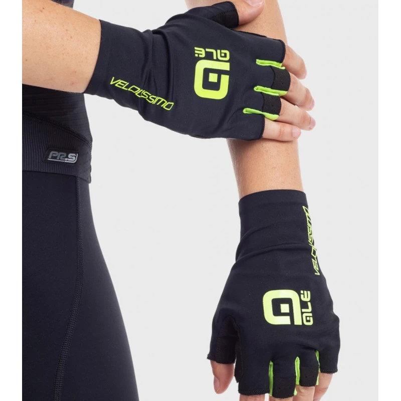 Guanti Estivi Ciclismo ALE' VELOCISSIMO Nero-giallo Fluo 5 Guanti Estivi Ciclismo ALE' VELOCISSIMO Nero-giallo Fluo - immagine 3