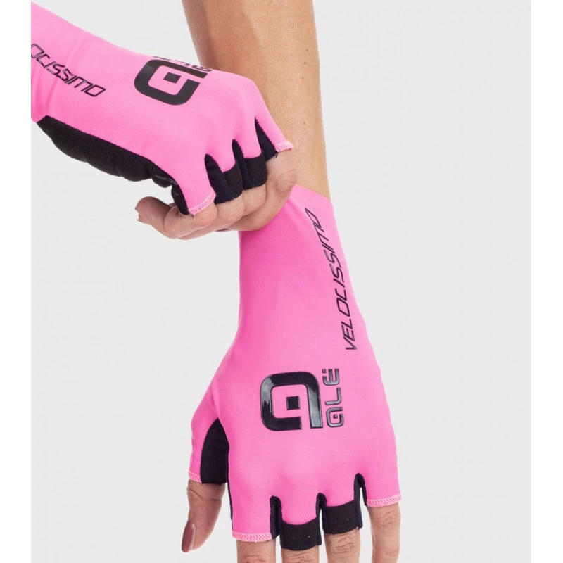 Guanti Estivi Ciclismo ALE' VELOCISSIMO Rosa Fluo-nero 5 Guanti Estivi Ciclismo ALE' VELOCISSIMO Rosa Fluo-nero - immagine 3