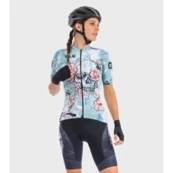 Maglia Ciclismo Donna ALE' PR-R SKULL Acqua