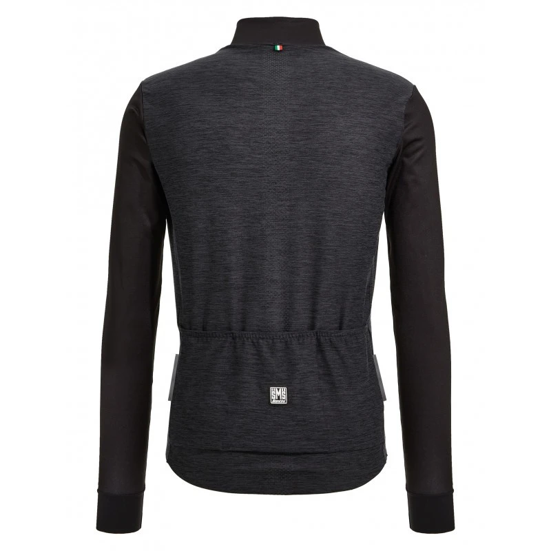 Maglia Ciclismo Invernale SANTINI Maniche Lunghe COLORE PURO Nero 5 Maglia Ciclismo Invernale SANTINI Maniche Lunghe COLORE PURO Nero - immagine 3