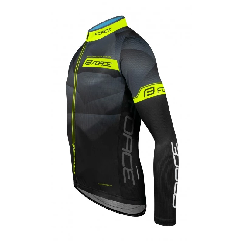 Maglia Ciclismo Maniche Lunghe FORCE BEST Nero Fluo 5 Maglia Ciclismo Maniche Lunghe FORCE BEST Nero Fluo - immagine 3