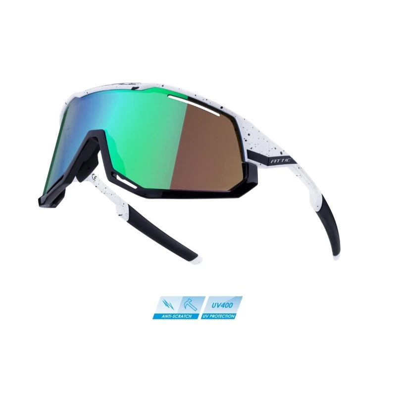 Occhiali Per Bici Ciclismo FORCE ATTIC Bianco Lente AUREA Verde 3 Occhiali Per Bici Ciclismo FORCE ATTIC Bianco Lente AUREA Verde