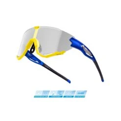 Occhiali Per Bici Ciclismo FORCE CREED BLU Fluo Photocromatiche -Vendite Santini occhiali per bici ciclismo force creed blu fluo photocromatiche 8