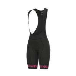 Pantaloncini Ciclismo Donna ALE' PR-R STRADA Nero-rosa Fluo