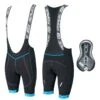 Pantaloncini Ciclismo Fondello In Gel FORCE FAME Nero Blu