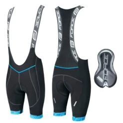 Pantaloncini Ciclismo Fondello In Gel FORCE FAME Nero Blu