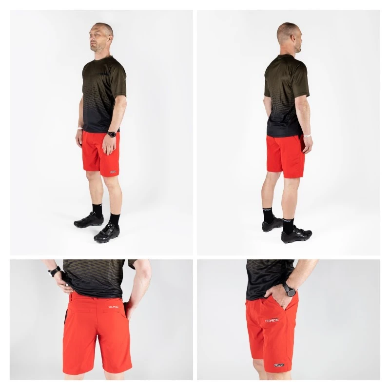 Pantaloni MTB FORCE F BLADE Con Fondello Gel ROSSO 8 Pantaloni MTB FORCE F BLADE Con Fondello Gel ROSSO - immagine 6