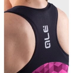 Top Donna Ciclismo ALE' SOLID TRIANGLES Rosa Fluo-viola -Vendite Santini top donna ciclismo ale solid triangles rosa fluo viola 2