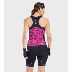 Top Donna Ciclismo ALE' SOLID TRIANGLES Rosa Fluo-viola -Vendite Santini top donna ciclismo ale solid triangles rosa fluo viola 4